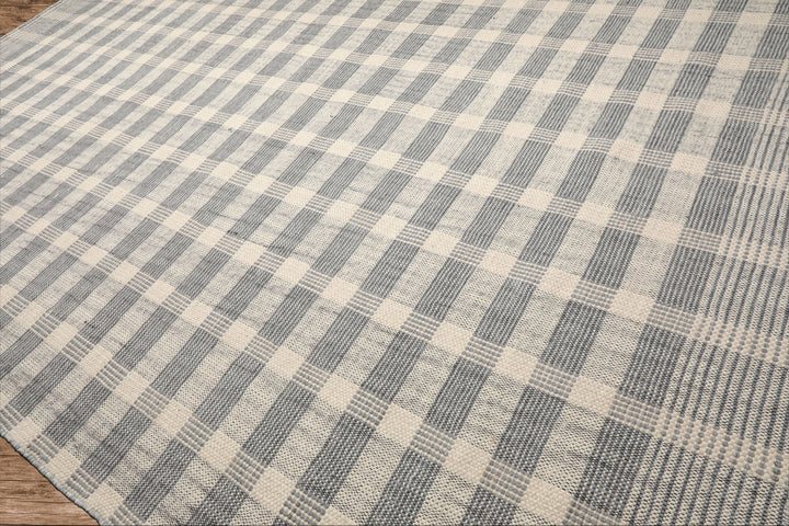 Celeste Rug Multi Size Hand Woven Ivory Wool Plaid Flatweave Modern Area Rug by