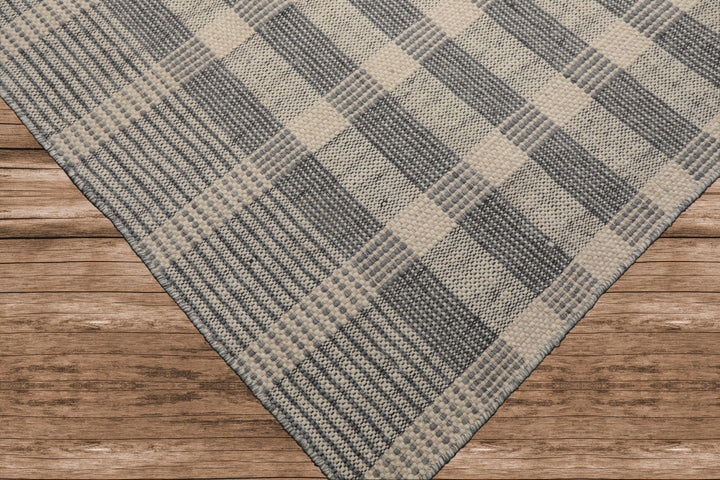 Celeste Rug Multi Size Hand Woven Ivory Wool Plaid Flatweave Modern Area Rug by