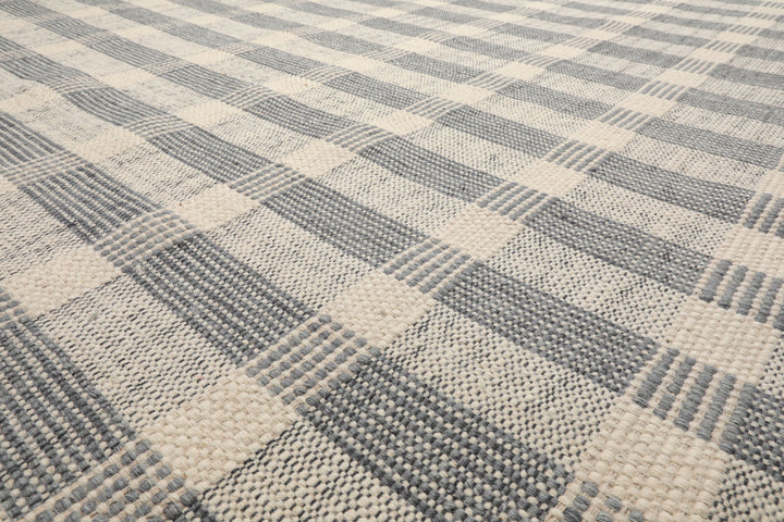Celeste Rug Multi Size Hand Woven Ivory Wool Plaid Flatweave Modern Area Rug by