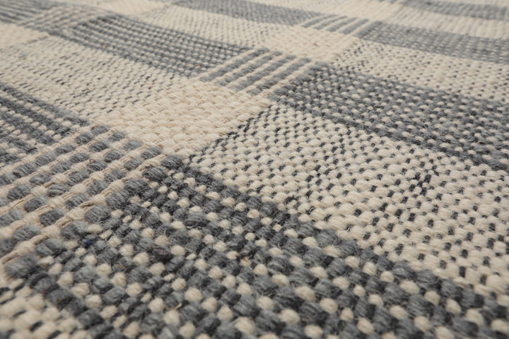 Celeste Rug Multi Size Hand Woven Ivory Wool Plaid Flatweave Modern Area Rug by