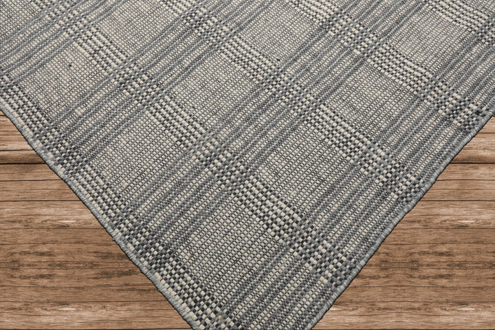 Celeste Rug Multi Size Hand Woven Ivory Wool Plaid Flatweave Modern Area Rug by
