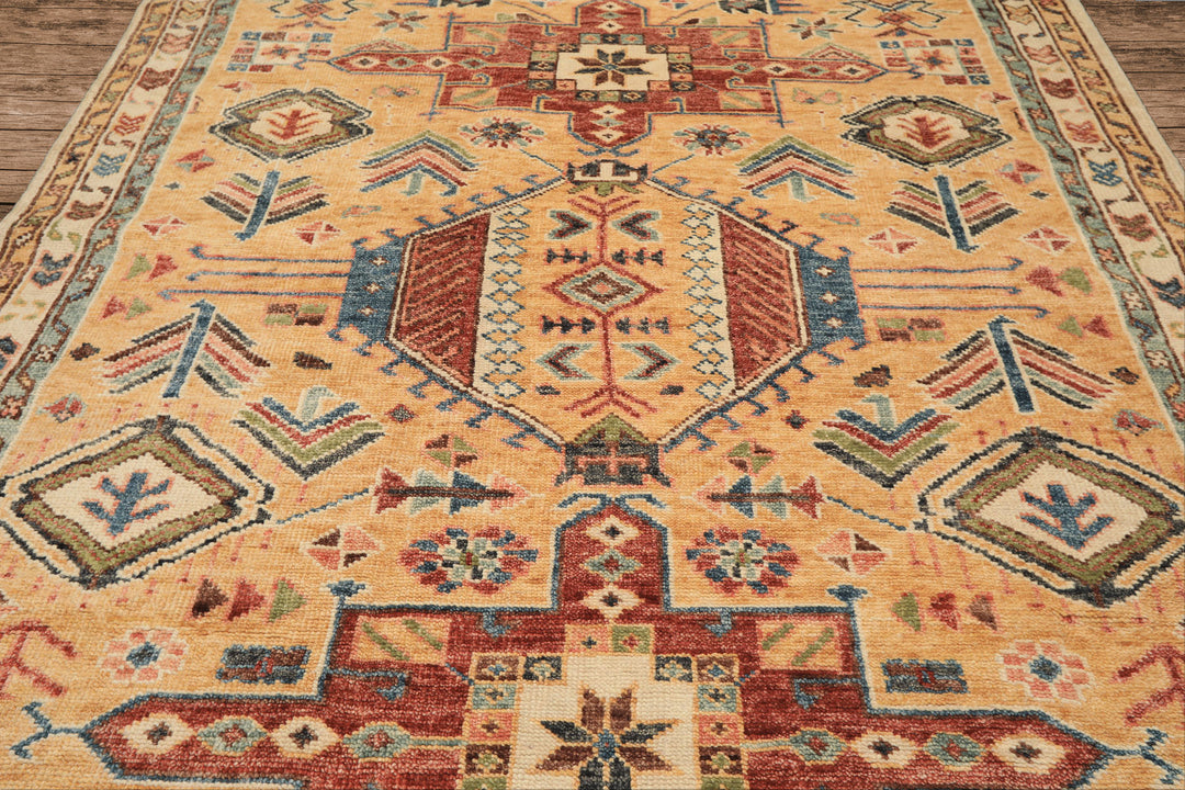 8x10 Peach, Ivory, Rust Color Hand Knotted Oushak Wool Traditional Oriental Rug