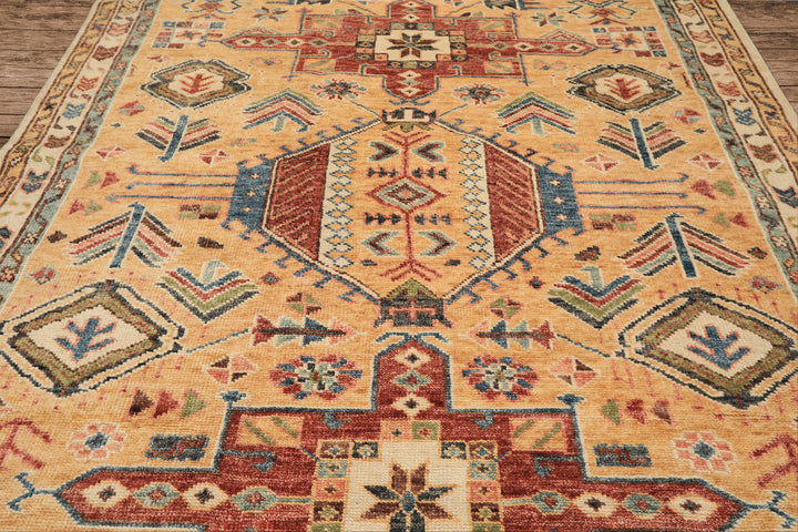 8x10 Peach, Ivory, Rust Color Hand Knotted Oushak Wool Traditional Oriental Rug