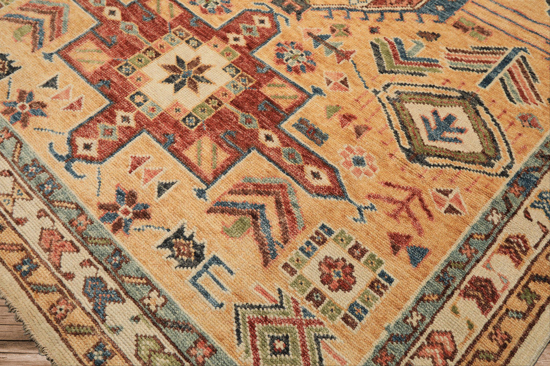 8x10 Peach, Ivory, Rust Color Hand Knotted Oushak Wool Traditional Oriental Rug