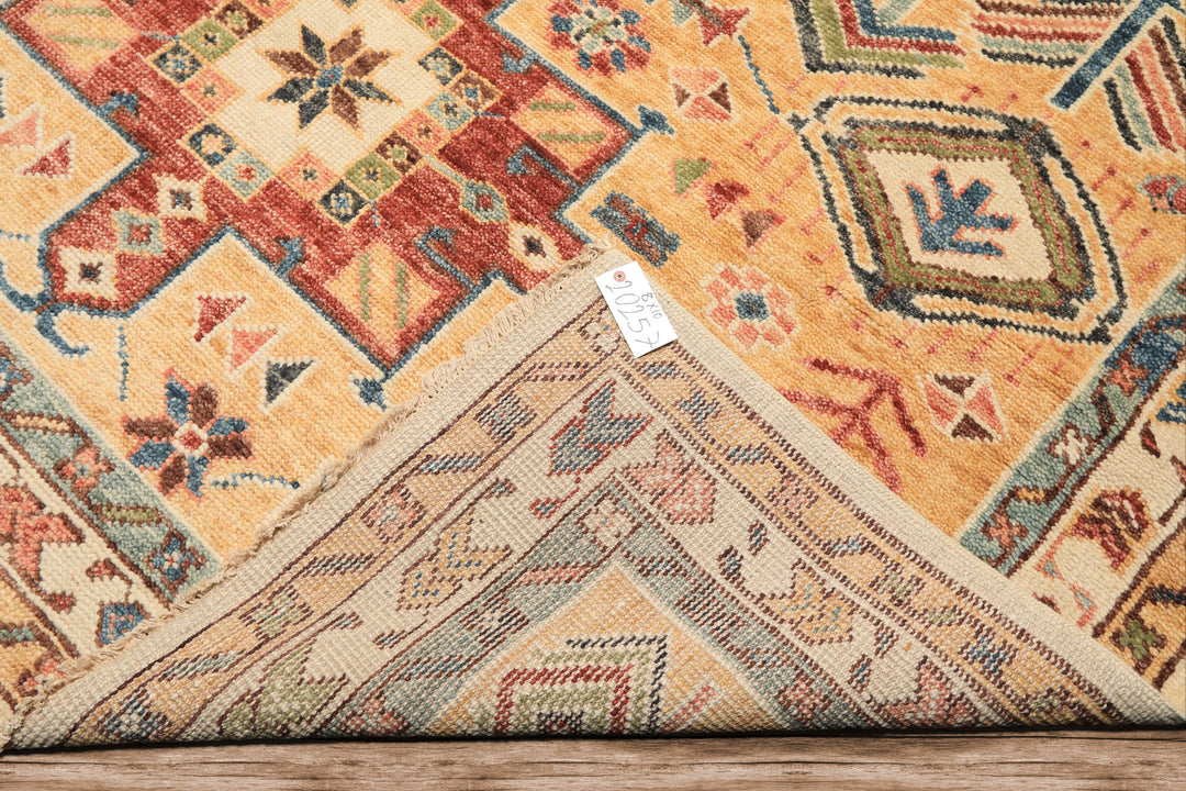 8x10 Peach, Ivory, Rust Color Hand Knotted Oushak Wool Traditional Oriental Rug