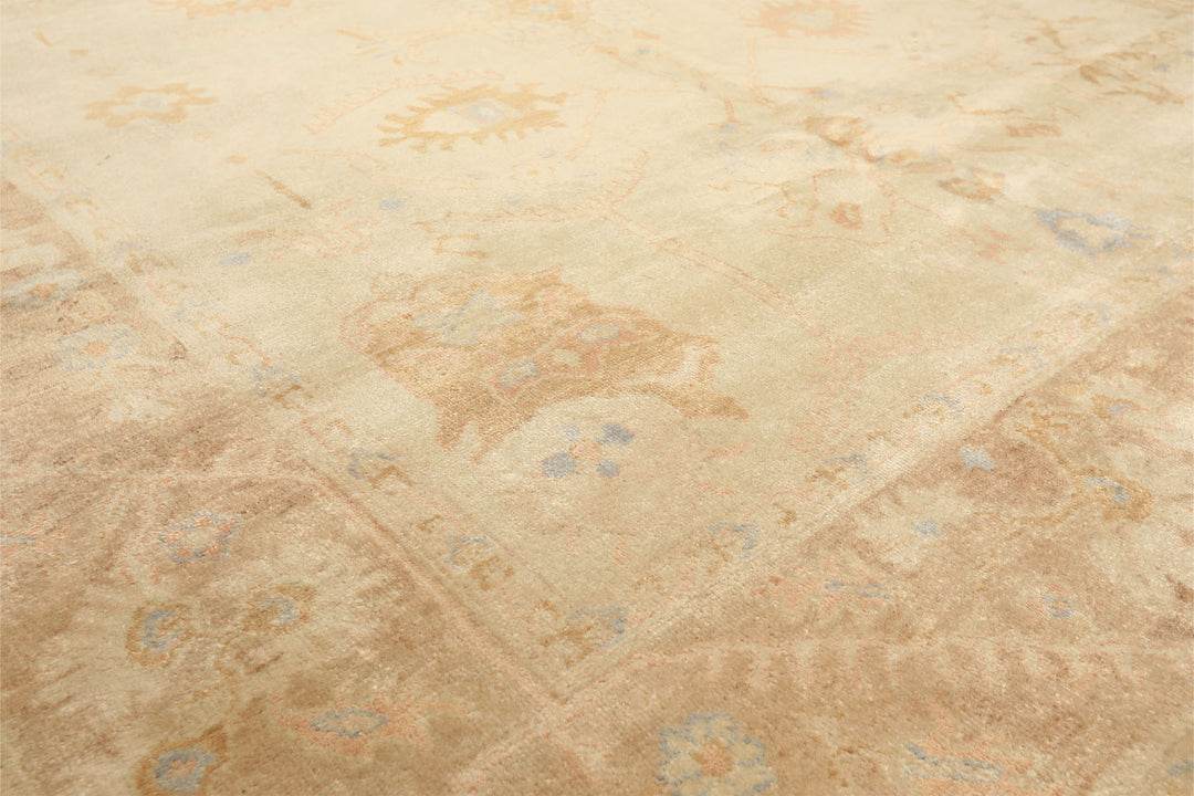 8x10 Beige, Taupe, Blush Color Hand Knotted Washed out New Zealand Wool Transitional Oriental Rug