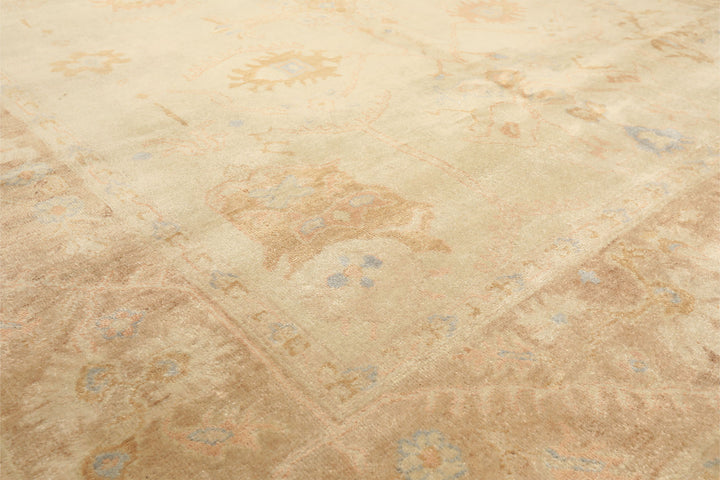 8x10 Beige, Taupe, Blush Color Hand Knotted Washed out New Zealand Wool Transitional Oriental Rug