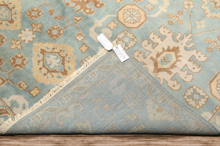 8x10 Seafoam, Ivory, Taupe Color Hand Knotted Oushak Wool Arts &amp; Crafts Oriental Rug