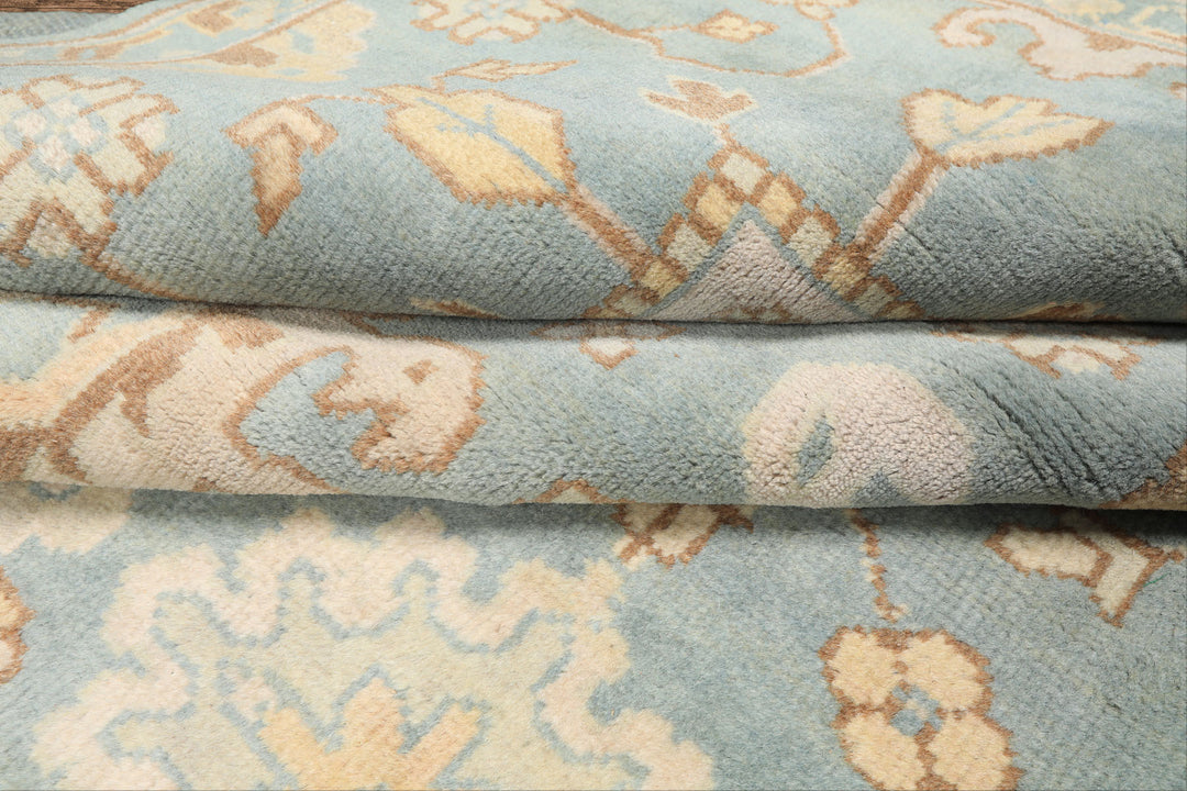 8x10 Seafoam, Ivory, Taupe Color Hand Knotted Oushak Wool Arts &amp; Crafts Oriental Rug