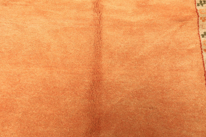 5x8 Peach, Burnt Orange, Mint Color Hand Knotted Gabbeh Wool Traditional Oriental Rug