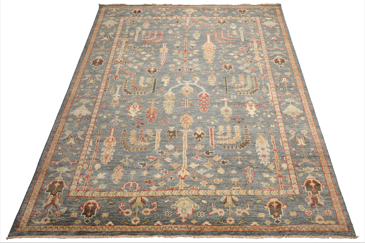 Celeste Rug Multi Sizes Hand Knotted Slate Wool Oriental Area Rug with Traditional Design
