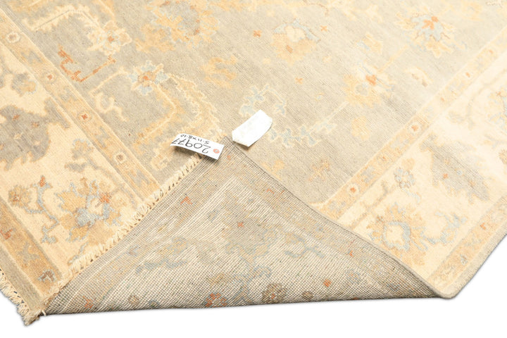 6x9 Gray, Slate, Ivory Color Hand Knotted Oushak Wool Transitional Oriental Rug