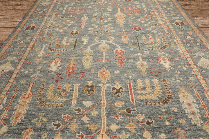 Celeste Rug Multi Sizes Hand Knotted Slate Wool Oriental Area Rug with Traditional Design