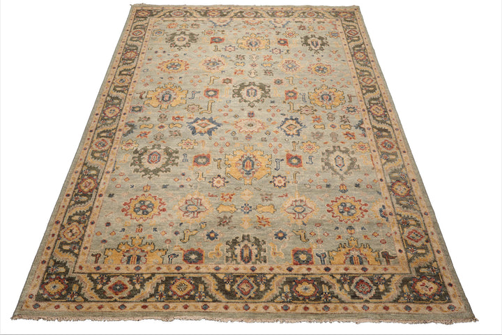 Celeste Rug Multi Sizes Hand Knotted Mint Wool Oriental Area Rug with Traditional Design