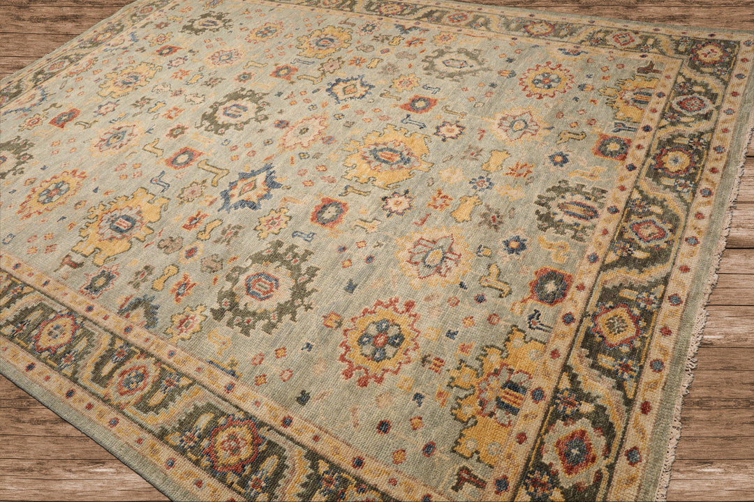 Celeste Rug Multi Sizes Hand Knotted Mint Wool Oriental Area Rug with Traditional Design