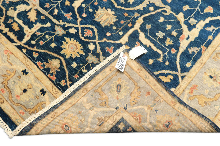 6x9 Navy, Slate, Beige Color Hand Knotted Oushak Wool Traditional Oriental Rug