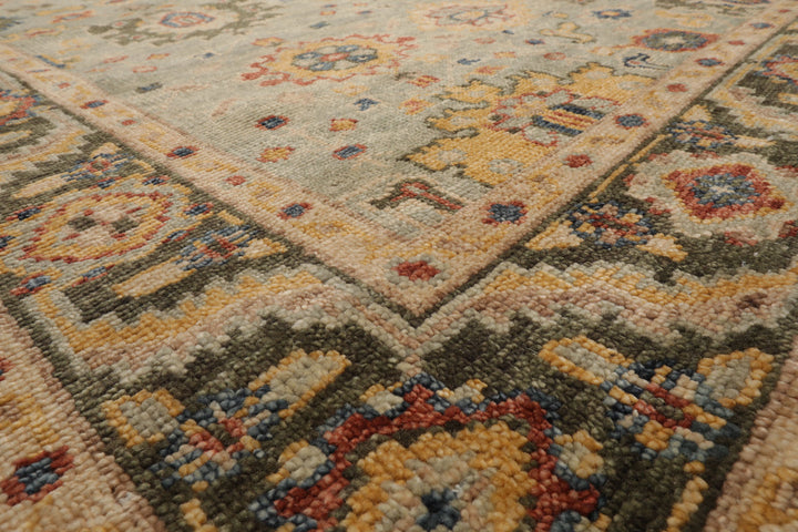 Celeste Rug Multi Sizes Hand Knotted Mint Wool Oriental Area Rug with Traditional Design