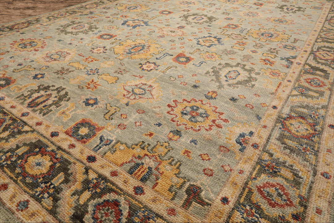 Celeste Rug Multi Sizes Hand Knotted Mint Wool Oriental Area Rug with Traditional Design