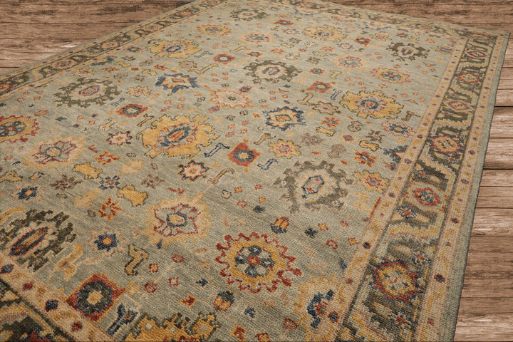 Celeste Rug Multi Sizes Hand Knotted Mint Wool Oriental Area Rug with Traditional Design