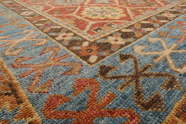 Celeste Rug Multi Sizes Hand Knotted Burnt Orange Wool Oriental Area Rug with Transitional Geometric Design