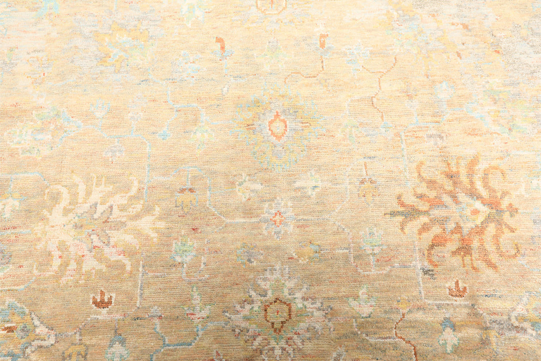 6x9 Beige, Aqua, Taupe Color Hand Knotted Sherpa Viscose Modern &amp; Contemporary Oriental Rug