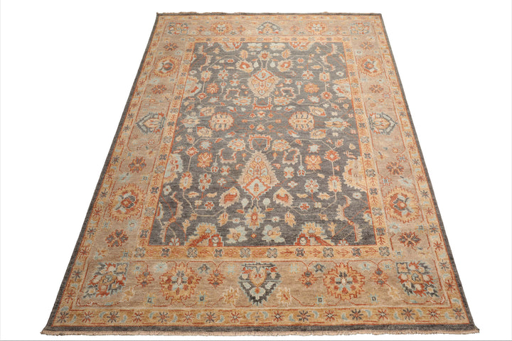 Celeste Rug Multi Sizes Hand Knotted Slate Wool Oriental Area Rug with Traditional Design
