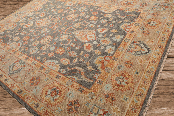 Celeste Rug Multi Sizes Hand Knotted Slate Wool Oriental Area Rug with Traditional Design