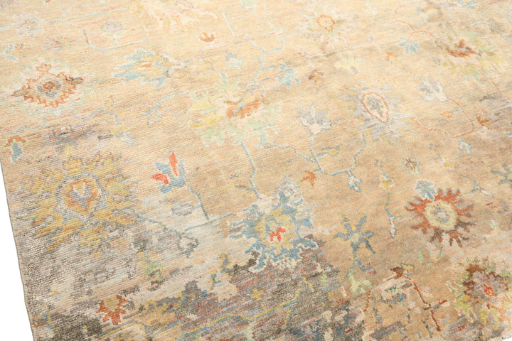 6x9 Beige, Aqua, Taupe Color Hand Knotted Sherpa Viscose Modern &amp; Contemporary Oriental Rug