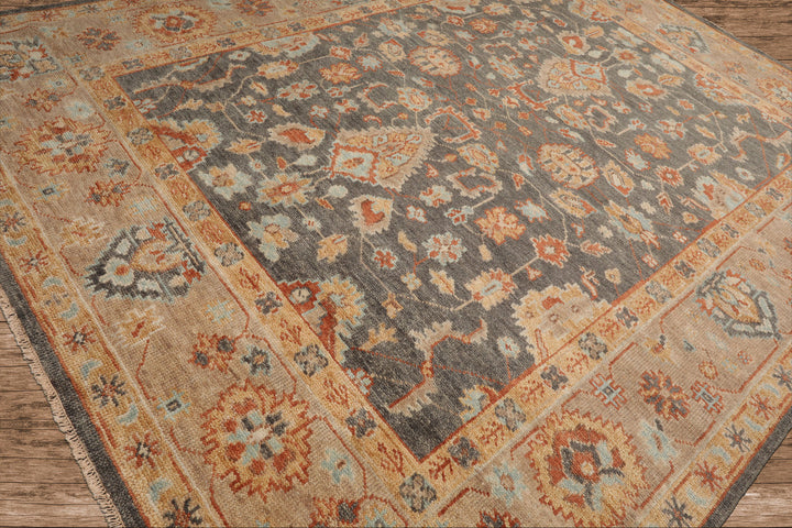 Celeste Rug Multi Sizes Hand Knotted Slate Wool Oriental Area Rug with Traditional Design