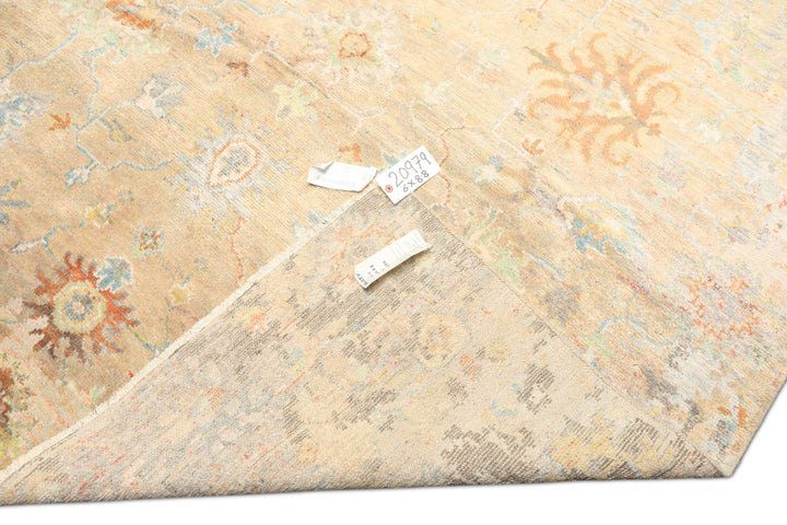 6x9 Beige, Aqua, Taupe Color Hand Knotted Sherpa Viscose Modern &amp; Contemporary Oriental Rug