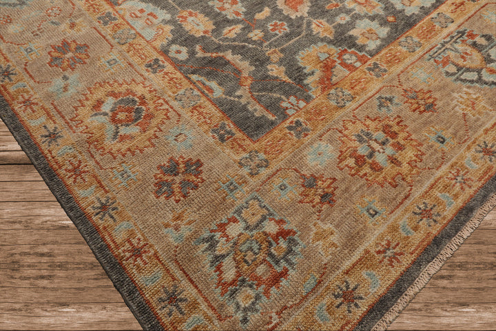 Celeste Rug Multi Sizes Hand Knotted Slate Wool Oriental Area Rug with Traditional Design