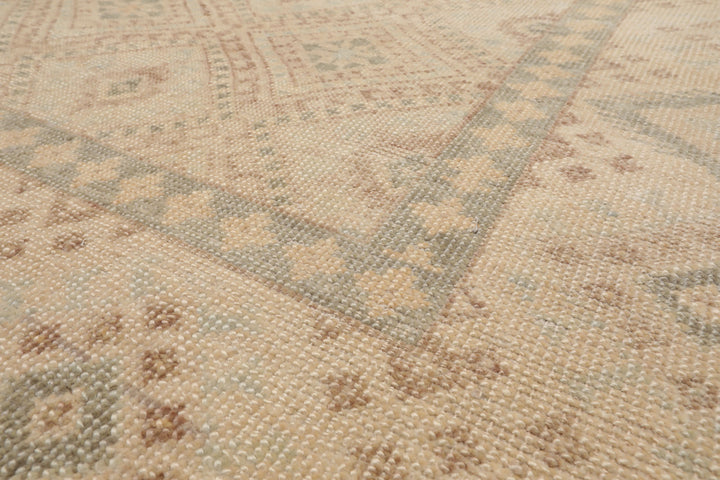 Celeste Rug Multi Sizes Hand Knotted Beige Wool Oriental Area Rug with Transitional Geometric Stone Wash Design
