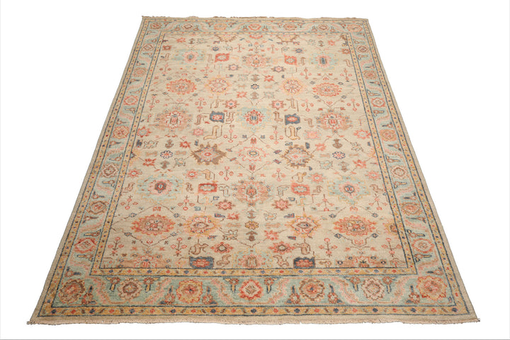 Celeste Rug Multi Sizes Hand Knotted Beige Wool Oriental Area Rug with Traditional Design