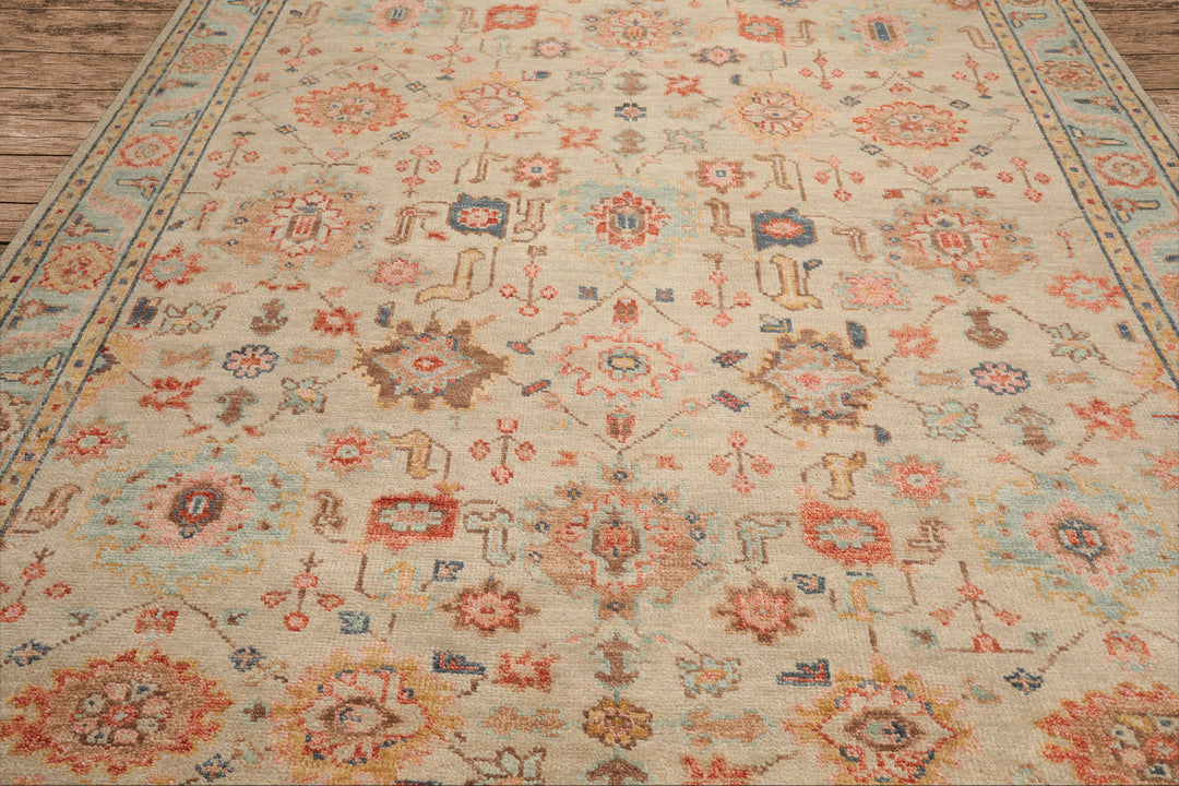 Celeste Rug Multi Sizes Hand Knotted Beige Wool Oriental Area Rug with Traditional Design