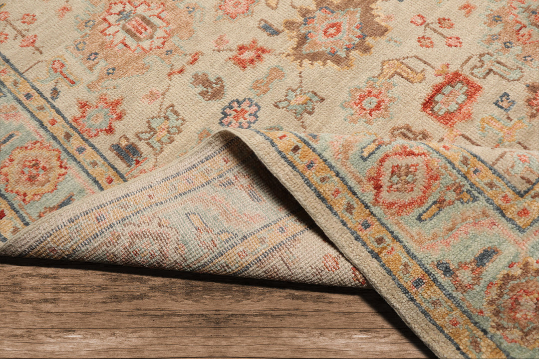 Celeste Rug Multi Sizes Hand Knotted Beige Wool Oriental Area Rug with Traditional Design