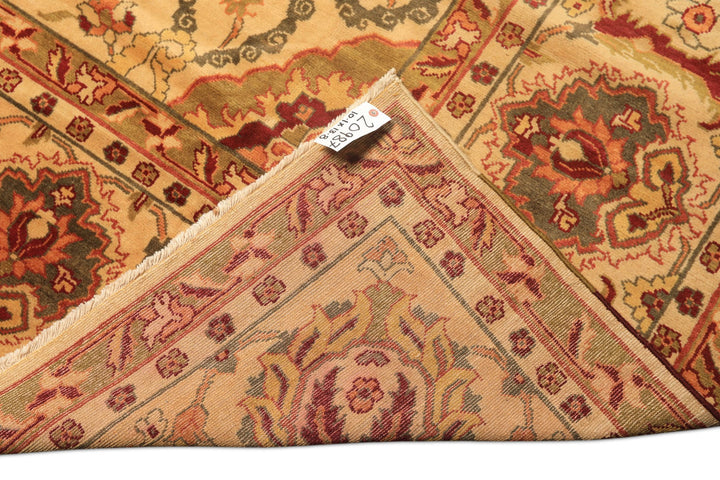 10x14 Beige, Lime, Peach Color Hand Knotted Oushak Wool Traditional Oriental Rug