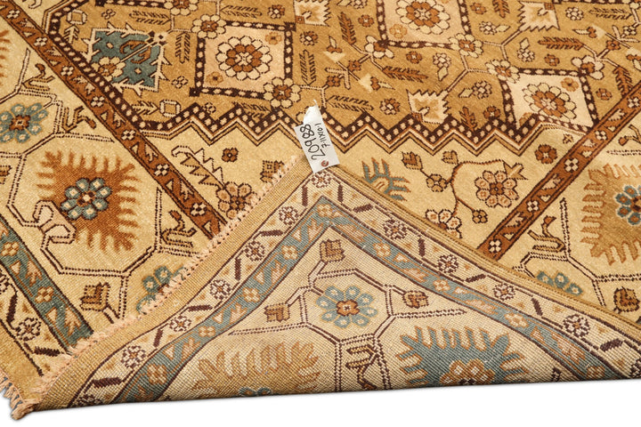 8x10 Caramel, Beige, Brown Color Hand Knotted Oushak Wool Transitional Oriental Rug