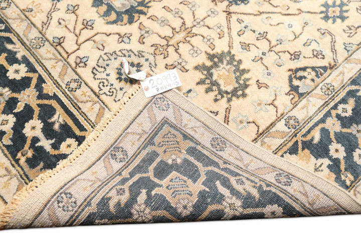 8x10 Beige, Slate, Gray Color Hand Knotted Oushak Wool Transitional Oriental Rug