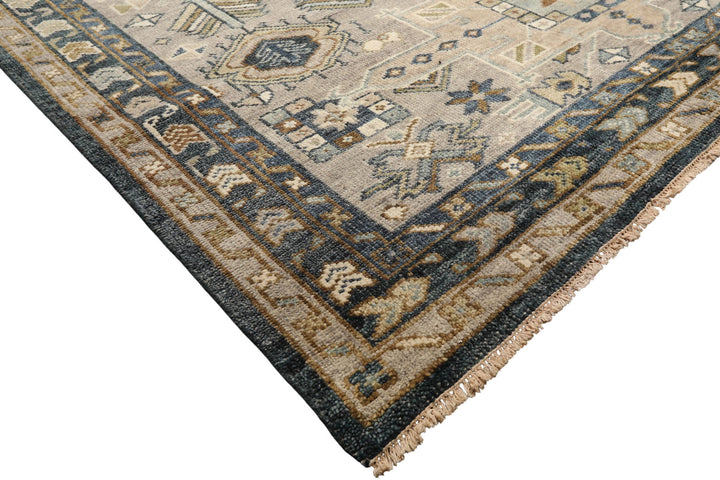 8x10 Taupe, Beige, Blue Color Hand Knotted Oushak Wool Modern &amp; Contemporary Oriental Rug
