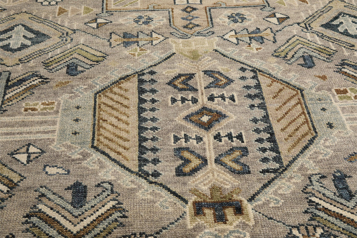 8x10 Taupe, Beige, Blue Color Hand Knotted Oushak Wool Modern &amp; Contemporary Oriental Rug