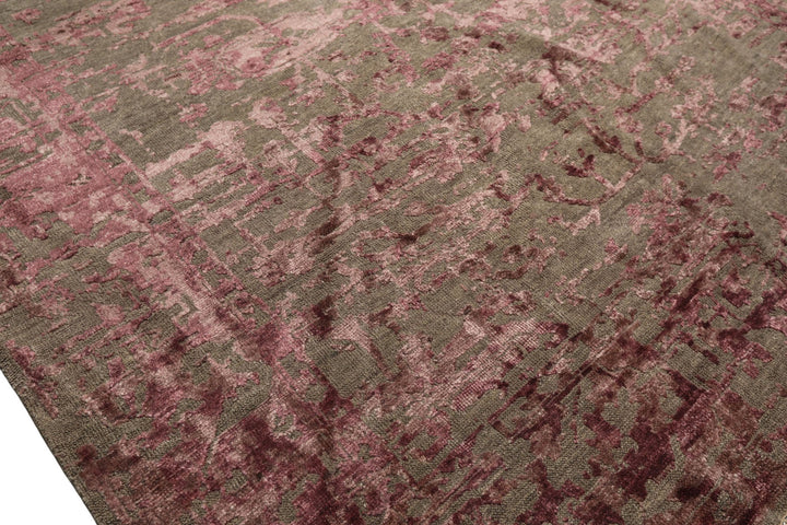 6x9 Moss, Pink, Color Hand Knotted Oushak Wool Modern &amp; Contemporary Oriental Rug