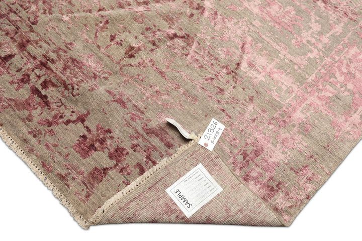 6x9 Moss, Pink, Color Hand Knotted Oushak Wool Modern &amp; Contemporary Oriental Rug