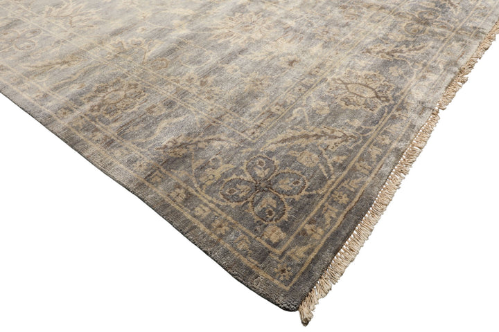 8x10 Gray, Beige, Brown Color Hand Knotted Oushak Wool Transitional Oriental Rug