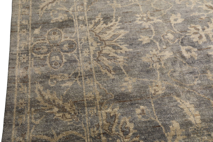 8x10 Gray, Beige, Brown Color Hand Knotted Oushak Wool Transitional Oriental Rug