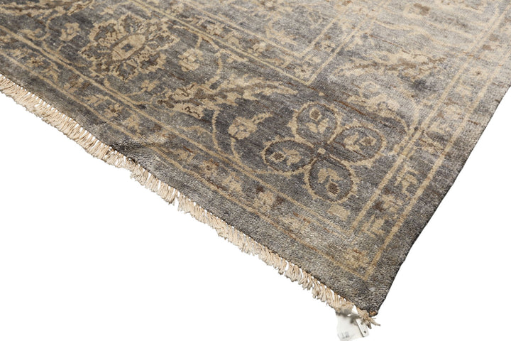 8x10 Gray, Beige, Brown Color Hand Knotted Oushak Wool Transitional Oriental Rug