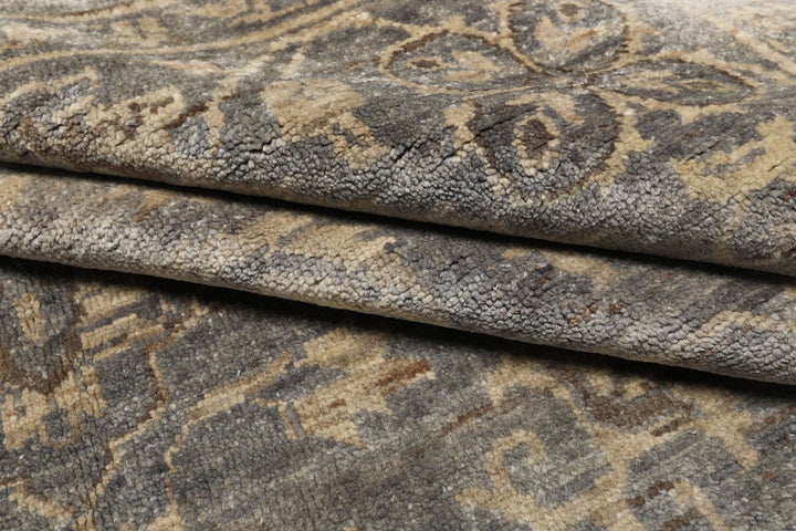 8x10 Gray, Beige, Brown Color Hand Knotted Oushak Wool Transitional Oriental Rug