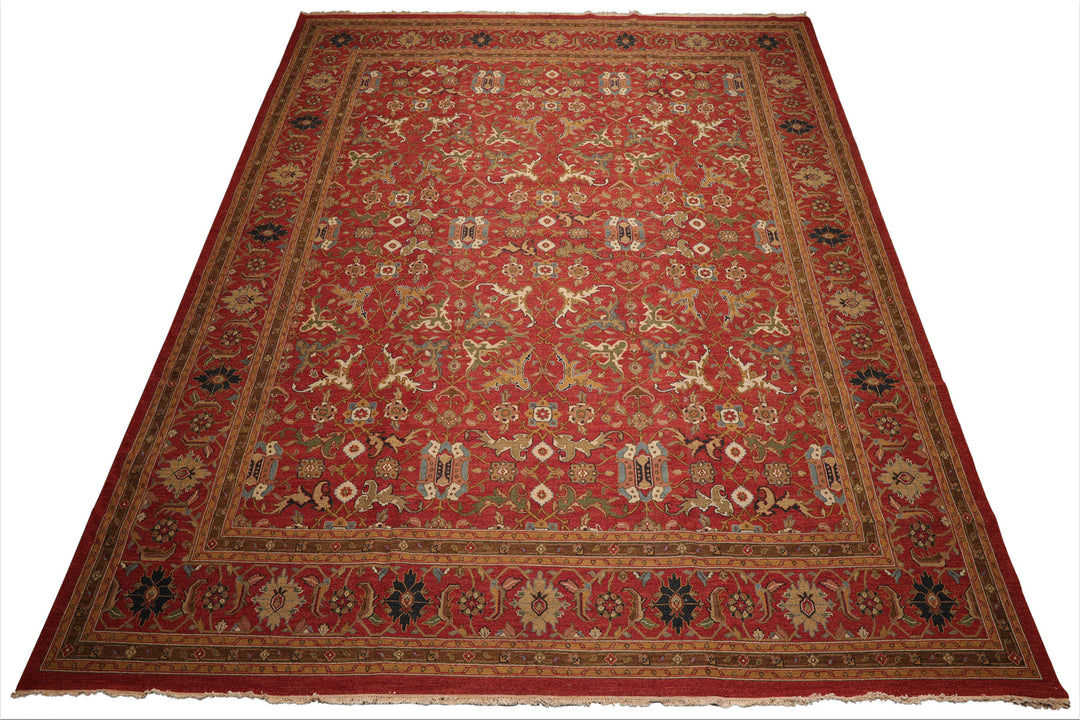 Celeste Rugs  12'3''x14'9" Traditional Nourison Nourmak Sumak Rusty Red Hand Knotted Wool Oriental Area Rug