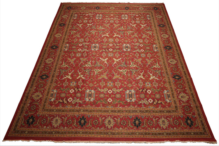 Celeste Rugs  12'3''x14'9" Traditional Nourison Nourmak Sumak Rusty Red Hand Knotted Wool Oriental Area Rug