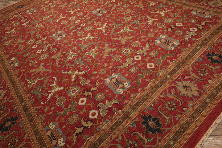 Celeste Rugs  12'3''x14'9" Traditional Nourison Nourmak Sumak Rusty Red Hand Knotted Wool Oriental Area Rug