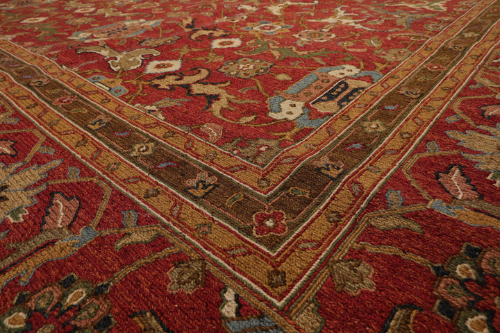 Celeste Rugs  12'3''x14'9" Traditional Nourison Nourmak Sumak Rusty Red Hand Knotted Wool Oriental Area Rug